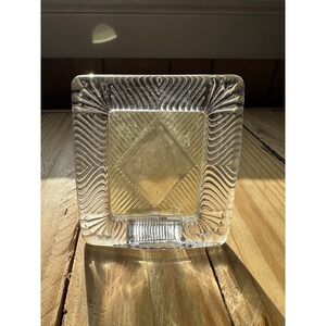 Vintage‎ Heavy Square Carved Glass Picture Frame
